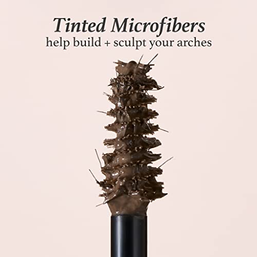 Julep 2-in-1 Eyebrow Pencil & Tinted Brow Gel - Medium Brown (Waterproof, All Day Hold) + Length Matters Buildable Lengthening Lash Mascara - Black