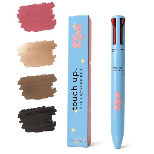 kspot Vegan 4-in-1 Beauty Pen ? Eyeliner, Lip Liner, Brow Pencil & Highlighter ? Blue Multi-Color Twist Design, Travel-Ready, Cruelty-Free Luxury Touch-Up Tool