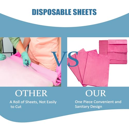 Pink Disposable Massage Table Sheets 31x71in Non-Woven Bed Cover for Spa & Salon