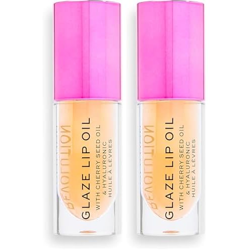Revolution Beauty, Glaze Lip Oil, Hydrating & Nourishing Formula, Infused with Vitamin E & Hyaluronic Acid, Getaway Terracotta, 0.15 Fl. Oz. (Pack of 2)