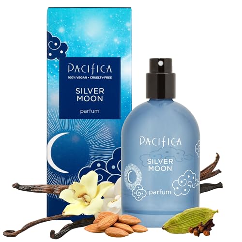 Pacifica Silver Moon Vanilla Almond Spice Perfume - Warm Vegan Fragrance, 2 fl oz