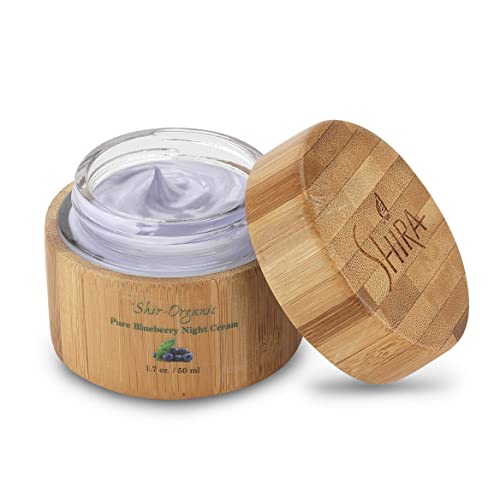 Shira Shir Organic Blueberry Night Cream for Nourished, Wrinkle-Free, Radiant Skin. Moisturizer Face Cream with Anti-Aging Formula keeps Skin Hydrated, Pure Facial Skin Care Product (50ml)