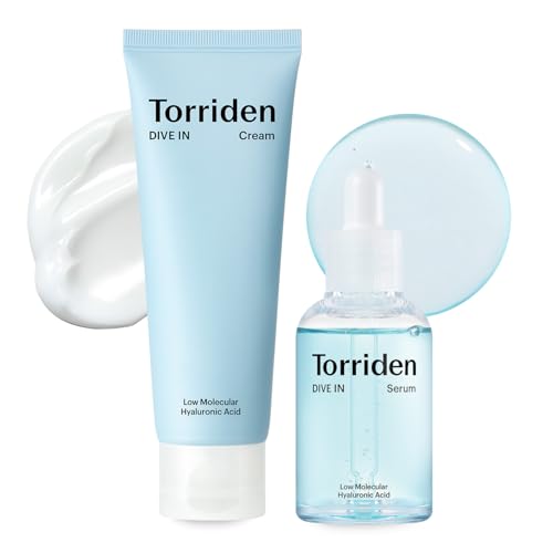Torriden DIVE IN Serum 1.69 fl.oz. + Cream 2.71 fl.oz. | Hyaluronic Acid Care Duo Set | Deep Hydrating Skin Care to Get Glass Skin