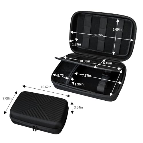 Hard Travel Case for Hair Clippers, Hair Cutting Barber Supplies Holder, Trimmer Organizer Storage Bag for Ufree/Hatteker/Oneisal/Wahl 5Star/Andis Men Razor Guard Grooming Kits (Bag Only) (Black)