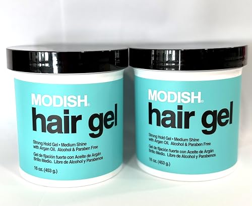 Strong Hold Hair Gel with Argan Oil - Alcohol Free, Humidity Resistant, 16 oz Set