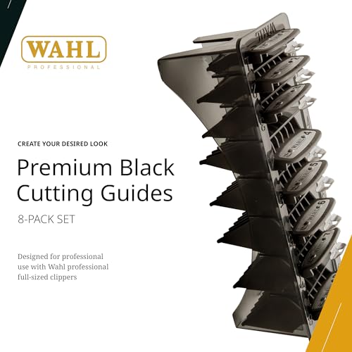 Professional Haircut Guide Set #1-#8 with Organizer - Durable Metal Clips
