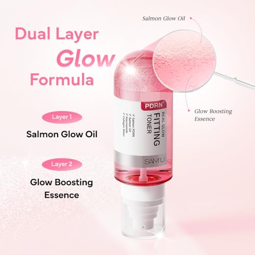 SAM'U PDRN Real Glow Fitting Toner ? PDRN Salmon DNA Facial Mist, Soothing & Hydrating Toner Spray with Collagen Water & 7 Hyaluronic Acid, Korean Skin Care, 5.05 fl. oz / 150 mL
