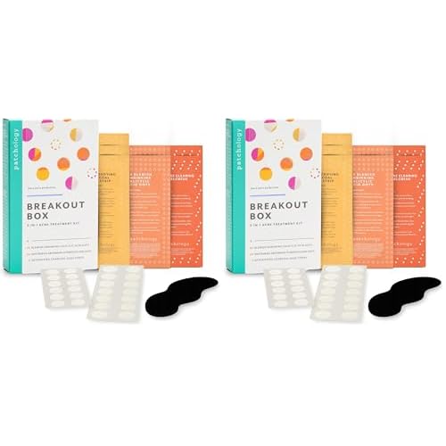 Patchology Breakout Box 3-in-1 Pimple & Acne Spots Treatment Patch Kit with 3 Nose Strips, 24 Salicylic Acid Dots, and 24 Hydrocolloid Dots - For Men and Women - Dark Spot Patches for Face (Pack of 2)