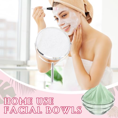 Teenyyou 20 Pcs Clear Glass Facial Bowls 2.95 x 1.38 Inch for DIY Masks & Skincare