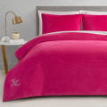Pink Velour Comforter Set - Full/Queen Luxury Bedding Without Throw Pillows