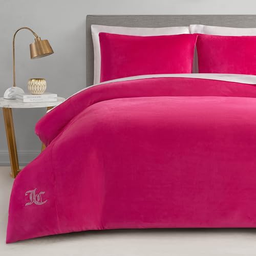 Pink Velour Comforter Set - Full/Queen Luxury Bedding Without Throw Pillows