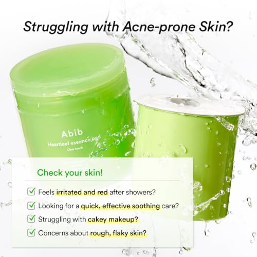 Abib Heartleaf Essence Pad Refillable Toner Pads for Acne-Prone Skin - 70 Count