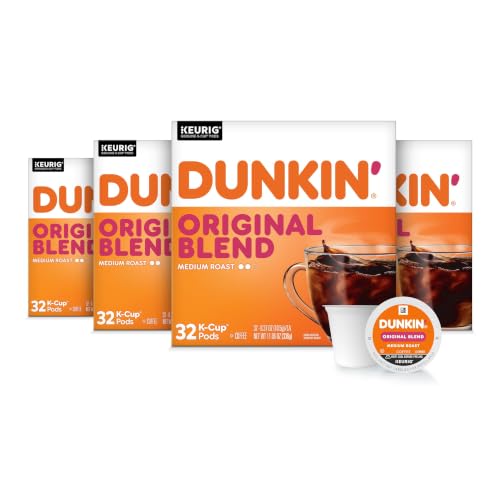 Dunkin’ Original Blend Medium Roast Coffee K-Cup Pods 128 Count - Pack of 4