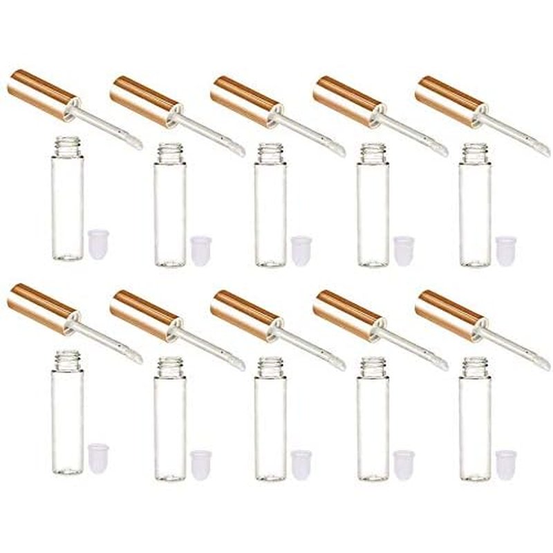 30pcs Lip Gloss Tubes Cute Set Lip Balm Empty Containers Refillable Lip Gloss Tubes with Wand Clear Plastic Lip Gloss Makeup Tool 10ml Bottle