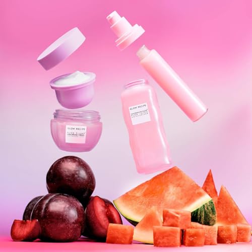 Glow Recipe Plum Plump Hyaluronic Acid Face Cream (20 ml) - Dewy Glow Hydrating Skin Moisturizer to Plump, Balance & Brighten + Pink Juice Hydrating Face Moisturizer for Dry Skin (50 ml)