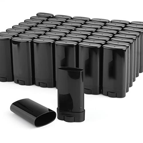 50 Pack 15ml Reusable Plastic Deodorant & Lip Balm Containers - Travel Size Twist-Up Tubes