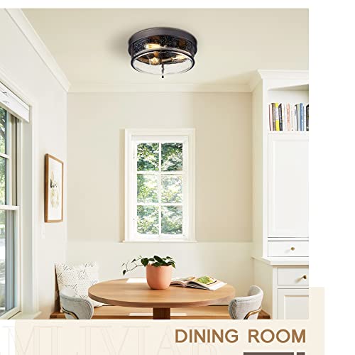 Emliviar 15 Inch Farmhouse Flush Mount Ceiling Light Fixture, Outdoor