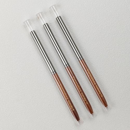 Gunmetal Brown Kolinsky Hair Nail Art Brush Size 12 - Professional Acrylic & Gel Manicure Tool