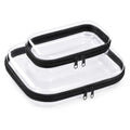 2-Pack Clear Hard Shell Travel Toiletry & Organizer Cases - TSA Approved Waterproof Zipper Pouches