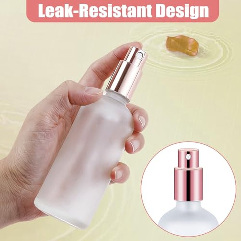 30 Pcs Glass Spray Bottle, 3.4 oz/100 ml Perfume Empty Bottles,Frosted Glass Spray Bottles, Clear Bottle with Rose Gold Fine Mist Sprayer,Refillable Container for Perfume Travel(Rose Gold)