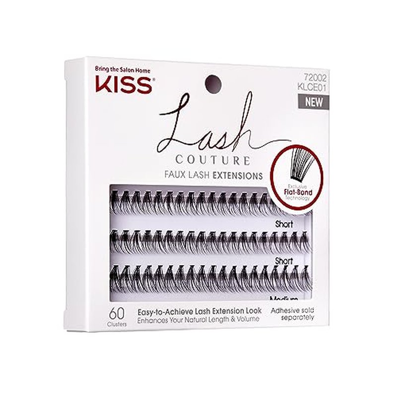 KISS Lash Couture Faux Mink Venus Lash Extensions, 60 Clusters + KISS Falscara Rosewater Lash Remover, Net Wt. 50 ml