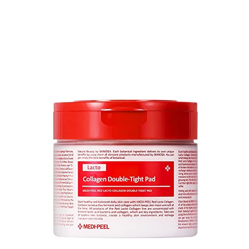 [MEDI-PEEL] Red Lacto Collagen Peeling Pad 70Count | Exfoliating & Cleansing Pad with Collagen, Anti aging, Soothing, Healing, Moisturizing | Korean Skincare, For All Skin Types