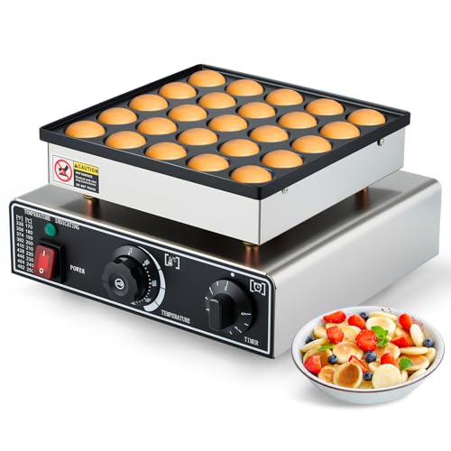 Grey Mini Pancake Maker 25 Pcs Commercial Dutch Muffin & Waffle Machine