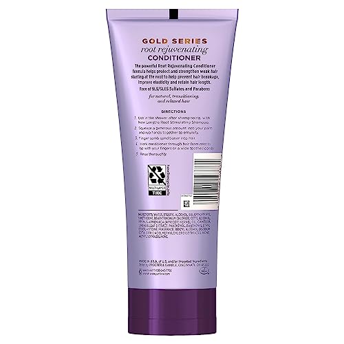 Pantene Gold Series Root Rejuvenating Conditioner with Apricot Oil & Green Tea, Moisturizes & Fortifies, for Natural, Textured, Curly, Coily Hair, Sulfate Free, 11.1 Fl Oz