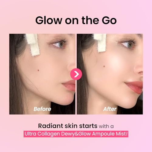 Ultra Collagen Ampoule Face Mist for Dewy & Radiant Skin ? Hydrating Korean Skincare Spray with Niacinamide & Retinol, Lightweight Moisture Glow Mist, 2.70 fl.oz