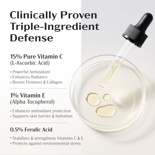 Vitamin C E Ferulic Serum 1 Fl oz - High-Stability Antioxidant & Hydrating