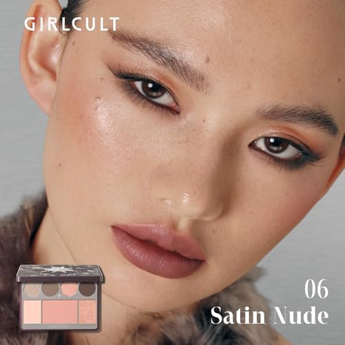 GIRLCULT All-in-One Makeup Palette, Full Face Makeup Palette with Eyeshadow Blush Bronzer and Highlighter, Matte and Shimmer Face Palette for Travel and Daily Makeup #06