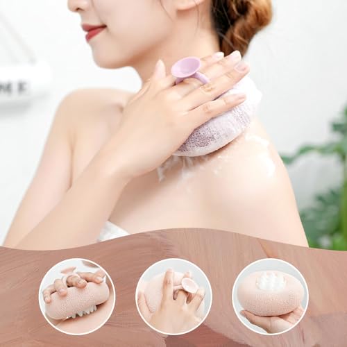 Super Soft Sunflower Suction Cup Bath Ball, 3D Exfoliating Body Bath Sponge for Adults and Children, Women and Men, Skin Friendly Sponge Mesh Pouf Shower Cleaning Brush (Colorful)