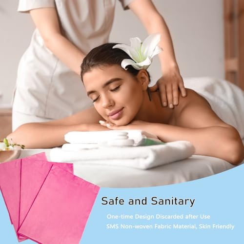 Pink Disposable Massage Table Sheets 31x71in Non-Woven Bed Cover for Spa & Salon