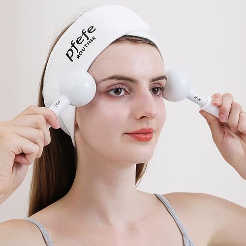 pfefe Ice Globes for Face & Eyes - White Gloss Stainless Steel Cryo Sticks for Puffiness & Wrinkles
