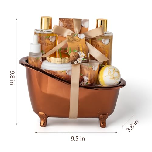 Luxury Spa Gift Basket for Women - Coconut & Vanilla Bath Set with Candles & Body Lotion