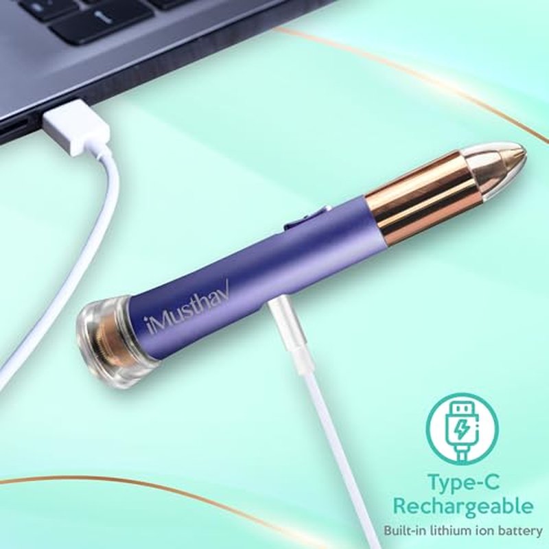 2 in 1 Eyebrow and Facial Hair Remover for Women Painless Electric Razor Epilator Trimmer Shaver with 18K Gold-Plated, USB Rechargeable, 360¡Æ LED for Flawless Eyebrow and Face Hair Removal