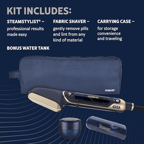 Conair 3-in-1 SteamPress & Iron for Clothes - Travel Steamer, Fabric Shaver, Extra Tank - One Size