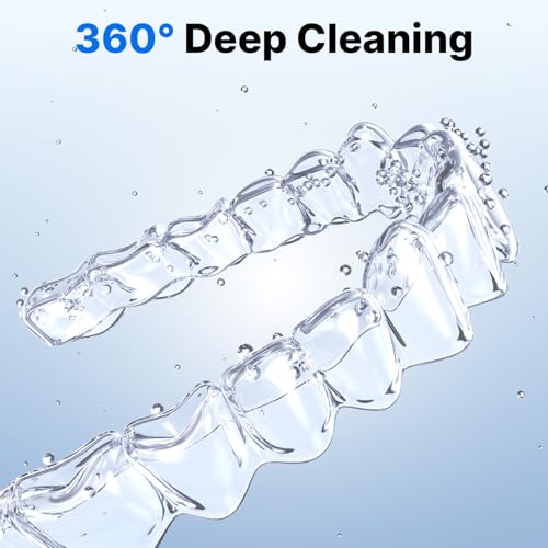 Ultrasonic Retainer Cleaner UV Dental Cleaning Pod for Night Guard, Dentures, Jewelry - White