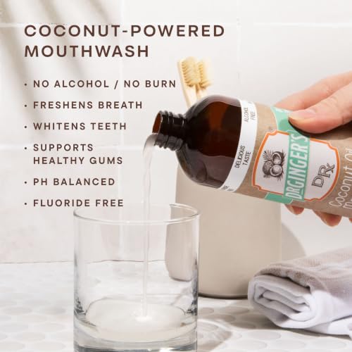 Coconut Oil Toothpaste & Mouthwash Set - Fluoride-Free Oral Care Duo