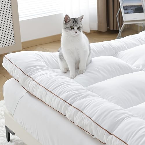 White Queen Memory Foam Mattress Topper 3 Inch 1700GSM Shredded Support