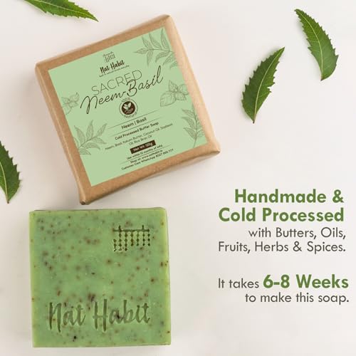 Natural Neem Basil Handmade Cold Process Soap Twin Pack - 125g