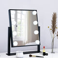 Lighted Makeup Mirror Hollywood Mirror Vanity Mirror with Lights, Touch Control Design 3 Colors Dimable LED Bulbs, Detachable 10X Magnification, 360¡ÆRotation, Black.