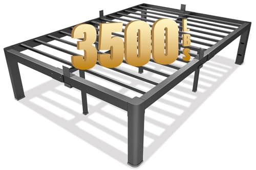 Yookare 14 Inch Queen Platform Bed Frame - Heavy Duty Metal Mattress Foundation with Recessed Legs & Rounded Corners