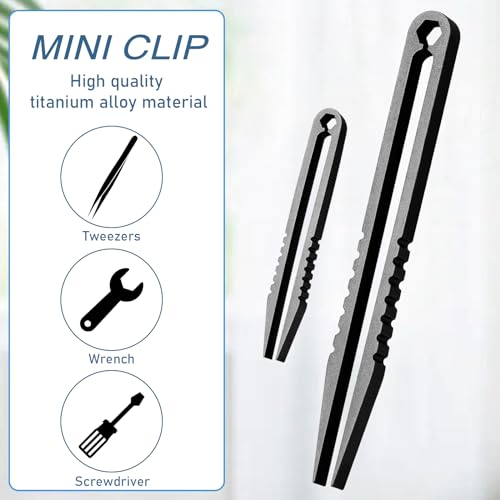 2Pcs Mini Titanium Travel Tweezers, EDC Tool Gadget Pick Up Tweezers (Black)