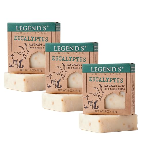 Eucalyptus Goat Milk Soap Bar - 5 Oz Pack of 3 Natural & Cruelty-Free
