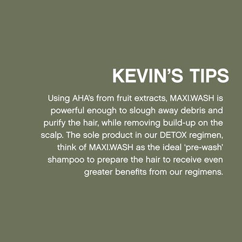 KEVIN.MURPHY MAXI.WASH - Detox Shampoo - Removes Build-Up & Minerals - Colour Safe - Scalp Shampoo - Sulphate Free & Paraben Free - 250 mL / 8.4 fl oz