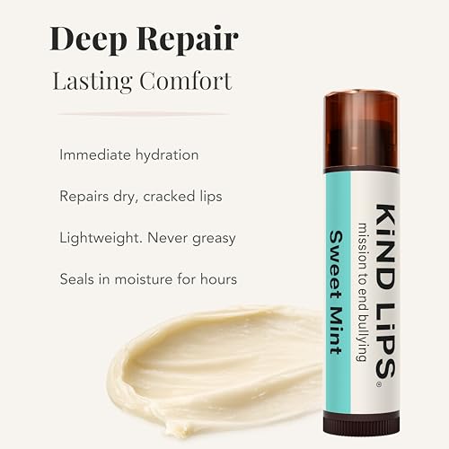 Kind Lips Sweet Mint Organic Lip Balm Natural Moisturizing Lip Care 5 Pack