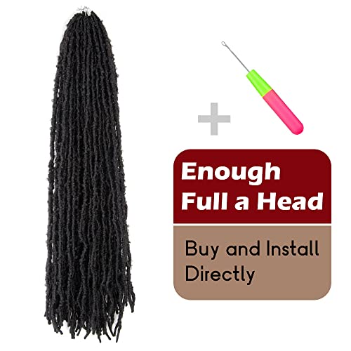 Long Butterfly Locs Crochet Hair 24 Inch - 6 Pack Natural Black (1B)