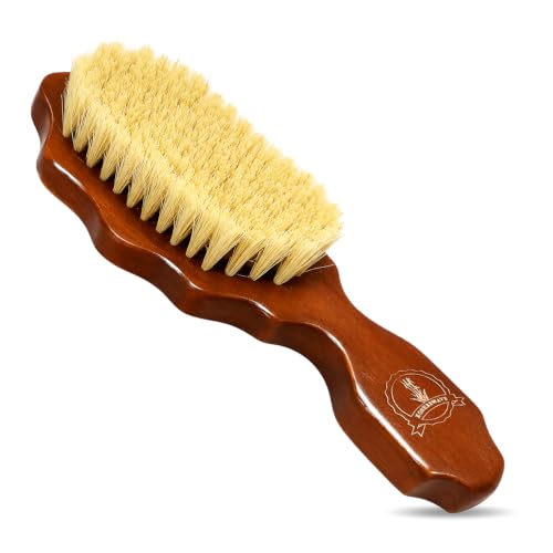 Kosher 360 Wave Brush with Handle - Vegan Agave Bristle Hard Medium for Curly Coarse Wavy Hair