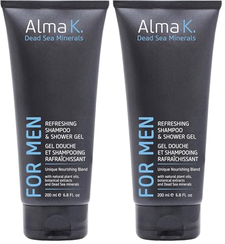ALMA K 6.76 Fl Oz Refreshing 2-in-1 Men's Body Wash & Clarifying Shampoo Pack of 2